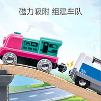 Hape 倉(cāng)庫(kù)直發(fā) 火車頭玩具 兒童軌道小火車1-3-6歲男女小孩寶禮物 E8490 粉色炫彩電動(dòng)小火