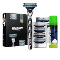 Gillette 吉列 剃須刀手動刮胡刀鋒速3層+50g胡須泡沫膏刀片非電動刀頭非吉利男士便攜新年生日禮物送男友