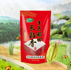 10點(diǎn)！十月稻田 長(zhǎng)粒香米 500g