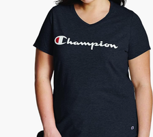 Champion 女子大码棉质V领T恤  到手约55.35元
