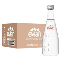 evian 依云 法國(guó)原裝進(jìn)口 依云天然礦泉水330ml*20玻璃瓶弱堿性飲用水 330ml*6 玻璃瓶