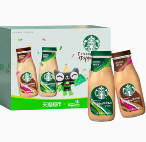 88VIP！STARBUCKS 星巴克 星冰樂(lè)咖啡+摩卡混合裝281ml*6瓶 