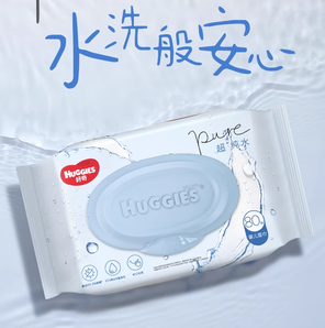 88VIP！HUGGIES 好奇 嬰兒純水濕巾 80抽*12包