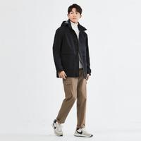 GIORDANO 佐丹奴 秋冬保暖仿羊羔絨復(fù)合搖粒絨輕防水外套男休閑連帽男式工裝夾克