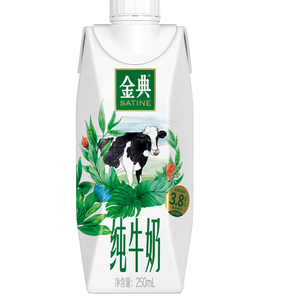 SATINE 金典 3.8g乳蛋白 纯牛奶250ml*10盒 原味