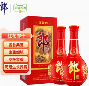 88VIP！LANGJIU 郎酒 紅花郎 紅十 第四代 53%vol 醬香型白酒 500ml*2瓶