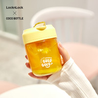 LOCK&LOCK 樂扣COCO杯吸管直飲兩用男女便攜式塑料茶水杯子360ML黃色ABF798YEL