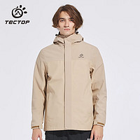 TECTOP 探拓 羽絨內(nèi)膽沖鋒衣男 三合一兩件套戶外保暖防風登山服 男款沙卡其 M