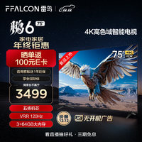 FFALCON 雷鳥(niǎo) 鵬6 24款 電視機(jī)75英寸 120Hz動(dòng)態(tài)加速 高色域 3+64GB 智能游戲75S375C