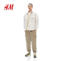 H&M 男裝羽絨服時(shí)尚雙面穿休閑簡(jiǎn)約保暖羽絨服1200589 淺米色