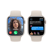 Apple 蘋果 Watch Series 9 智能手表 GPS款 45mm 星光色 橡膠表帶 S/M