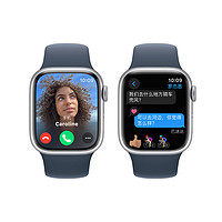 Apple 蘋果 Watch Series 9 智能手表 GPS款 41mm 風(fēng)暴藍(lán)色 橡膠表帶 S/M