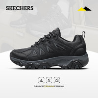 SKECHERS 斯凱奇 男士戶外徒步鞋秋冬季保暖城市旅游運動鞋防滑耐磨厚底防水登山鞋 BKCC黑色/炭灰色 42.5