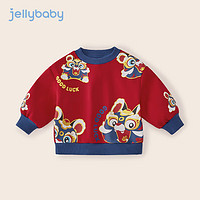 JELLYBABY 女童加絨衛(wèi)衣 紅色 100cm