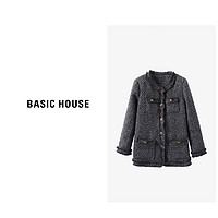 BASICHOUSE 百家好 Basic House/百家好白鴨絨羊毛羽絨服女秋冬小香風(fēng)時(shí)尚百搭外套