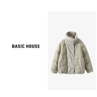 BASICHOUSE 百家好 Basic House/百家好新款羽絨服女秋冬熱力感立領(lǐng)保暖寬松休閑外套