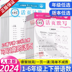 《王朝霞·活頁默寫/活頁計(jì)算》（2024春版、年級/科目任選）