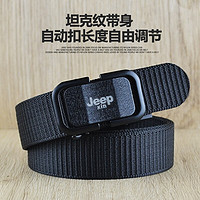 Jeep Xin 吉普鑫 男士皮帶商務(wù)休閑簡約腰帶中青年自動(dòng)扣褲腰帶送父親男友老公 帆布款-120cm