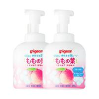 Pigeon 貝親 日本進口貝親嬰兒桃葉精華洗發(fā)沐浴露2合1泡沫型 450ml*2