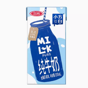 SANYUAN 三元 小方白 純牛奶200ml*6盒