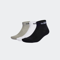 adidas 阿迪達斯 舒適短筒運動襪子男女阿迪達斯官方 中麻灰/白/黑色 S