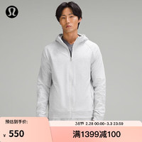 lululemon 丨City Sweat 男士拉鏈連帽衫 LM3CCGS 雜色淺灰色/海鹽灰 XS