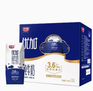 百億補(bǔ)貼！Bright 光明 優(yōu)加純牛奶 200ml*12盒