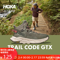 HOKA ONE ONE 男款春夏中幫輕量舒適防水徒步鞋TRAIL CODE GTX戶外 板巖色/橡木