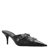 限38碼！BALENCIAGA 巴黎世家 女士黑色 Cagle 尖頭穆勒鞋 714253 WAD4E 1081