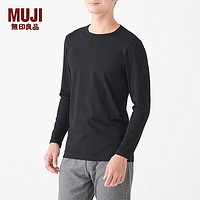 MUJI 無印良品 無印良品 男式 使用了棉的冬季內(nèi)衣圓領(lǐng) 打底衫