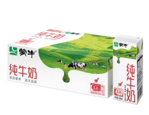 限廣東！PLUS會員！MENGNIU 蒙牛 純牛奶全脂滅菌乳苗條裝 200ml×24包