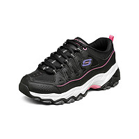 SKECHERS 斯凱奇 休閑鞋女款鞋子復(fù)古運動鞋百搭撞色拼接厚底老爹鞋 66666315-BLK 黑色