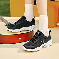 SKECHERS 斯凱奇 熊貓鞋女鞋織物鏤空透氣增高休閑老爹鞋 66666196-BKW