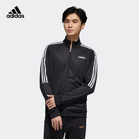 adidas 阿迪達斯 速干休閑立領(lǐng)夾克外套男裝阿迪達斯官方輕運動GD2763 黑色/白