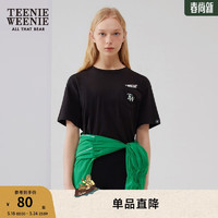 TEENIE WEENIE 小熊字母圓領(lǐng)T恤女夏季女短袖t恤 黑色 170/L