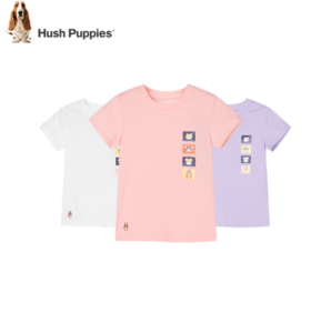 Hush Puppies  暇步士 男女童夏季短袖T恤