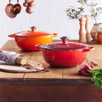 LE CREUSET 酷彩 鑄鐵圓形湯鍋 26cm 櫻紅色