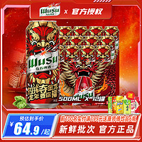 WUSU 烏蘇啤酒 紅烏蘇啤酒500ml*12罐裝整箱龍年生肖款易拉罐聽裝新疆勁爽啤酒