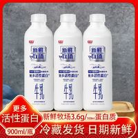 Bright 光明 新鮮牧場900ml*2瓶低溫牛乳活性蛋白兒童孕婦營養(yǎng)早餐牛奶