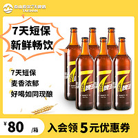 taishan 泰山原漿啤酒 精釀?wù)渑l(fā)黃7天新鮮8°德系釀造720ml官方正品