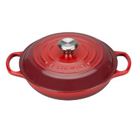 LE CREUSET 酷彩 鑄鐵琺瑯海鮮鍋湯鍋火鍋燉鍋 30cm 櫻紅色