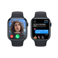 Apple 苹果 Watch Series 9 智能手表 GPS款 45mm 午夜色 橡胶表带 M/L