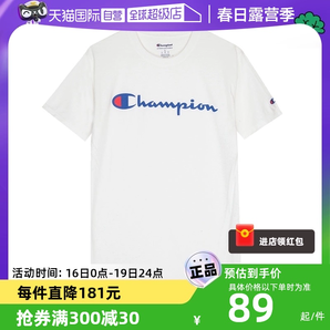 CHAMPION冠军 草写logo圆领短袖T恤 athletics线