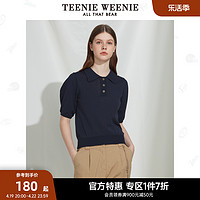 TEENIE WEENIE TeenieWeenie小熊奧萊甜美風(fēng)針織衫女學(xué)院風(fēng)短袖女辣妹風(fēng)上衣女針