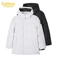 Cabbeen 卡賓 男裝字母印花連帽羽絨服潮流保暖大衣外套3224154008