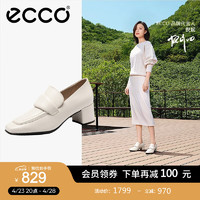 ecco 爱步 倪妮同款 型塑系列 女士粗跟乐福皮鞋 290733