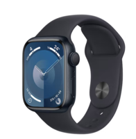 PLUS会员！Apple 苹果 Watch Series 9 智能手表 GPS款 41mm 午夜色 橡胶表带 S/M