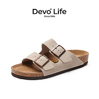 Devo 的沃 Life的沃软木拖鞋 反绒牛皮 2618