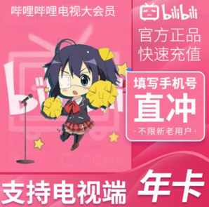 bilibili 嗶哩嗶哩 電視大會(huì)員年卡12個(gè)月