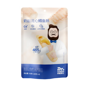 高鈣+雙重DHA！Dr.CHEESE 奶酪博士 兒童鱈魚腸奶酪 80g/袋